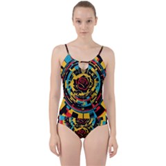 Therose Cut Out Top Tankini Set