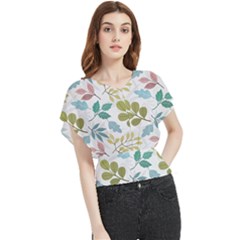 Leaf Seamless Pattern  Butterfly Chiffon Blouse