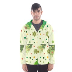 Christmas Pattern Background Seamless Men s Hooded Windbreaker