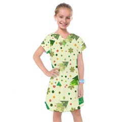 Christmas Pattern Background Seamless Kids  Drop Waist Dress