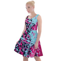 Colorful Splashes Grunge, Abstract Art Knee Length Skater Dress