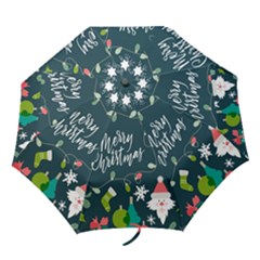 Merry Christmas, Happy New Year, Christmas Seamless Texture Folding Umbrellas