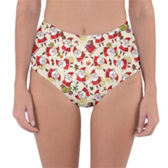 Santa Claus Patterns, Christmas Decorations Reversible High-waist Bikini Bottoms