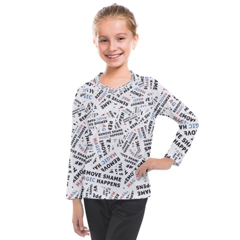 Embrace The Magic Inspirational Phrase Pattern Kids  Long Mesh T-shirt by dflcprintsclothing