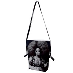 Vintage Afro Style Doll Illustration (ia&human) Folding Shoulder Bag