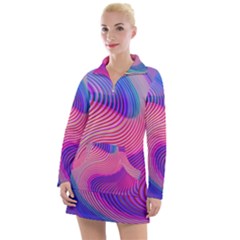 Swirl Twirl Design Pattern Purple Women s Long Sleeve Casual Dress by Salmanaz77