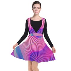 Swirl Twirl Design Pattern Purple Plunge Pinafore Dress by Salmanaz77