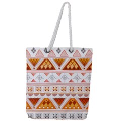 Bright Aztec Ethnic Seamless Pattern Full Print Rope Handle Tote (large)