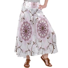 Floral Flora Flower Seamless Pattern Women s Satin Palazzo Pants