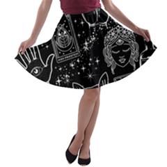 White Lines Woo Woo A-line Skater Skirt