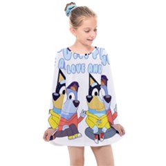 Bluey Kids  Long Sleeve Dress