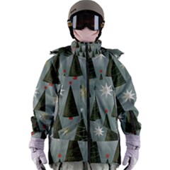 Christmas Trees Pattern Women s Zip Ski And Snowboard Waterproof Breathable Jacket