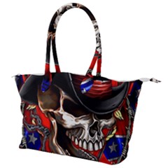 Confederate Flag Usa America United States Csa Civil War Rebel Dixie Military Poster Skull Canvas Shoulder Bag