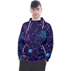 Realistic Night Sky Poster With Constellations Men s Pullover Hoodie