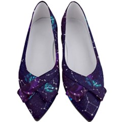 Realistic Night Sky Poster With Constellations Women s Bow Heels