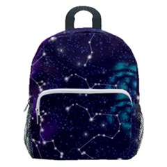 Realistic Night Sky Poster With Constellations Kids  Age 5-10 Lightweight School Backpack With Side Pockets