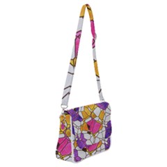 Architecture Glass Abstract Pattern Shoulder Bag With Back Zipper