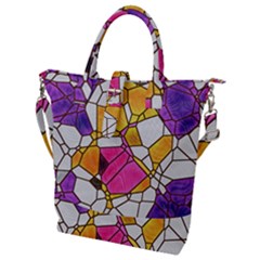 Architecture Glass Abstract Pattern Buckle Top Tote Bag