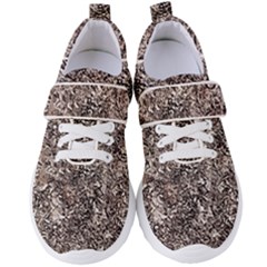 Earth Tones Fall Abstract Textured Print Women s Velcro Strap Shoes by dflcprintsclothing