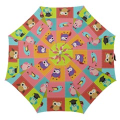 Owls Pattern, Abstract, Art, Desenho Straight Umbrellas