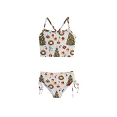 Christmas Pattern, Pattern, Christmas, Trees Girls  Tankini Swimsuit