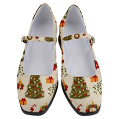 Christmas Pattern, Pattern, Christmas, Trees Women s Mary Jane Shoes