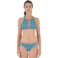 Whimsical Mushroom Pattern Perfectly Cut Out Bikini Set