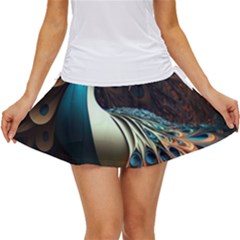 Colorful Peacock Bird Feathers Women s Skort