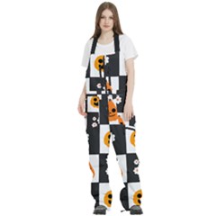 Seamless Halloween Pattern With Smiling Pumpkin 20240926 161714 0000 Women s Front Zip Ski And Snowboard Bib Pants by Safari