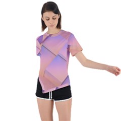 3d Texture Abstract Pattern Vintage Asymmetrical Short Sleeve Sports T-shirt