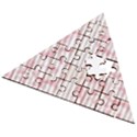 A Pink And White Striped Background Wooden Puzzle Triangle View2