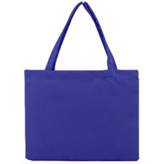 A Blue Wall With A Clock On It Mini Tote Bag