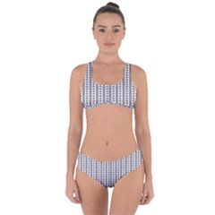 A Black And White Background With A Lot Of Dots Criss Cross Bikini Set