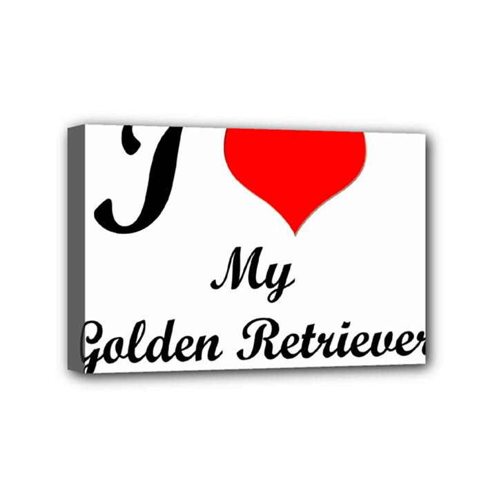 I Love Golden Retriever Mini Canvas 6  x 4  (Stretched)