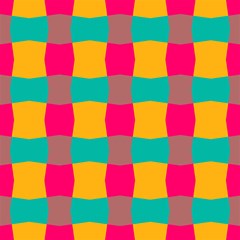 distorted shapes in retro colors pattern