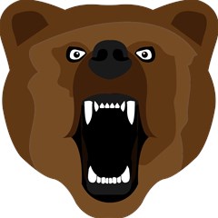 bear brown set paw isolated icon