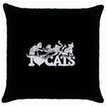 Catz Black Throw Pillow Case Front