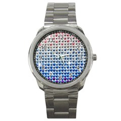 Rainbow Colored Bling Stainless Steel Sports Watch (round) by artattack4all