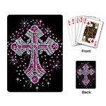 Hot Pink Rhinestone Cross Standard Playing Cards