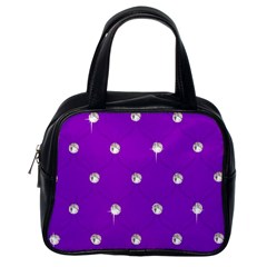 Royal Purple And Silver Bead Bling Single-sided Satchel Handbag by artattack4all
