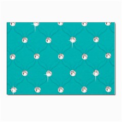 Turquoise Diamond Bling 10 Pack Small Postcard by artattack4all