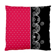 Lace Dots With Black Pink Cushion Case (one Side) by strawberrymilk