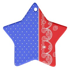 Lace Dots With Rose Purple Star Ornament (two Sides)