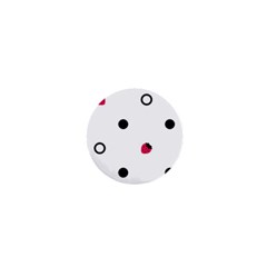 Strawberry Circles Black Mini Button (round)