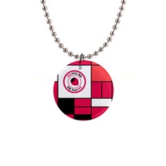 Brand Strawberry Piet Mondrian Pink Mini Button Necklace by strawberrymilk