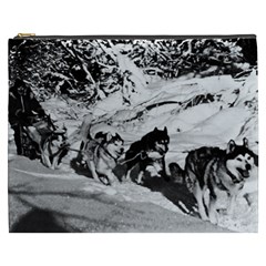 Vintage Usa Alaska Dog Sled Racing 1970 Cosmetic Bag (xxxl)