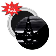 Vintage France Paris Eiffel Tower Reflection 1970 100 Pack Regular Magnet (round) by Vintagephotos