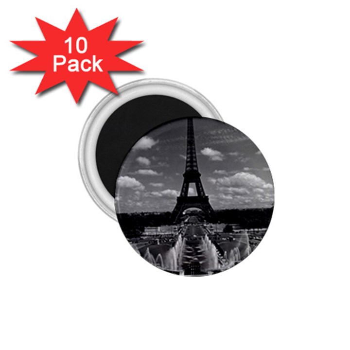 Vintage France Paris Fontain Chaillot Tour Eiffel 1970 10 Pack Small Magnet (Round)