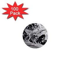 Vintage Usa Alaska Dog Sled Racing 1970 100 Pack Mini Magnet (round) by Vintagephotos