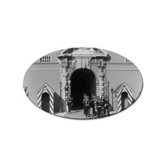 Vintage Principality Of Monaco Palace Gate And Guard Sticker (oval) by Vintagephotos